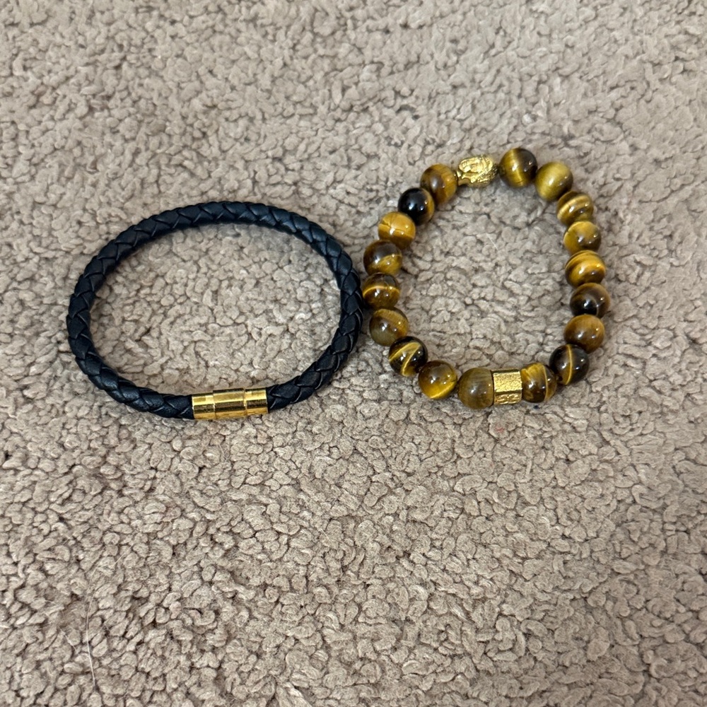 Zumiez Black and Gold Bracelet Set
